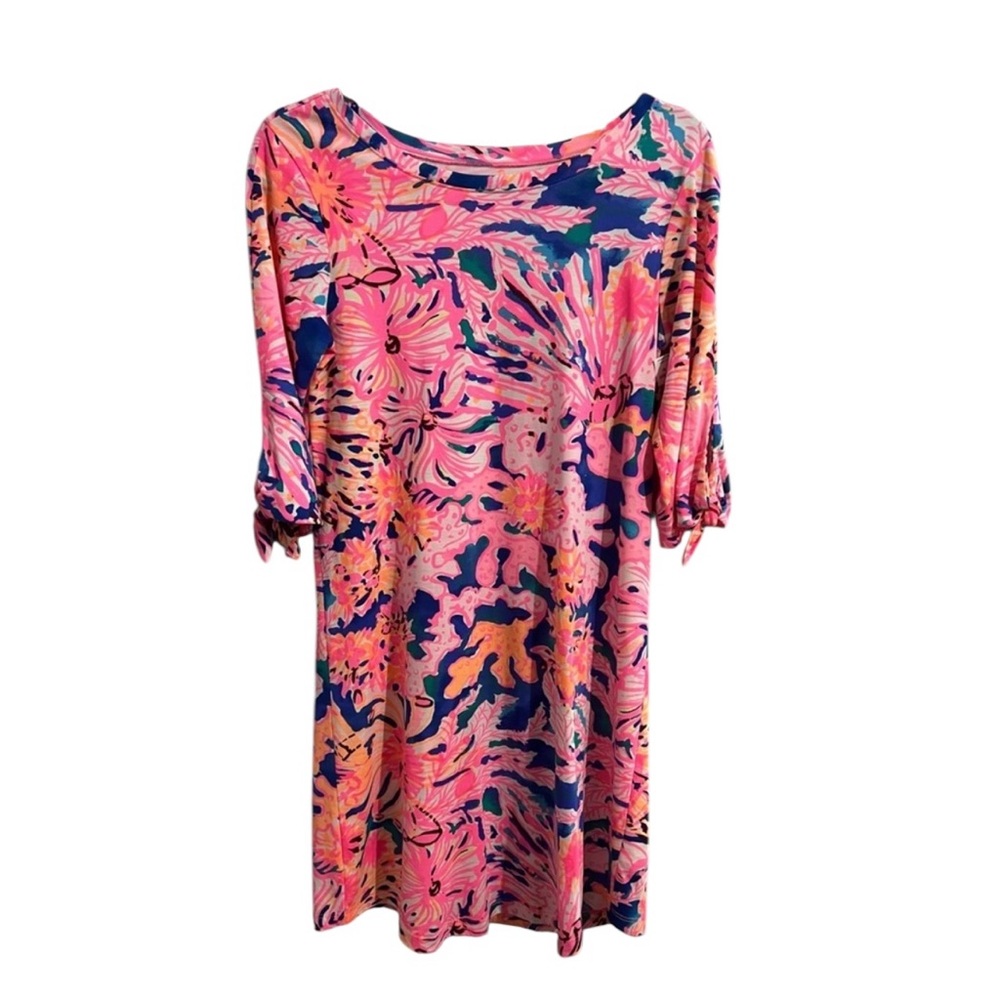 Lilly Pulitzer Person Dress Nauti Pink Navy Boho Bateau Style Excellent Small